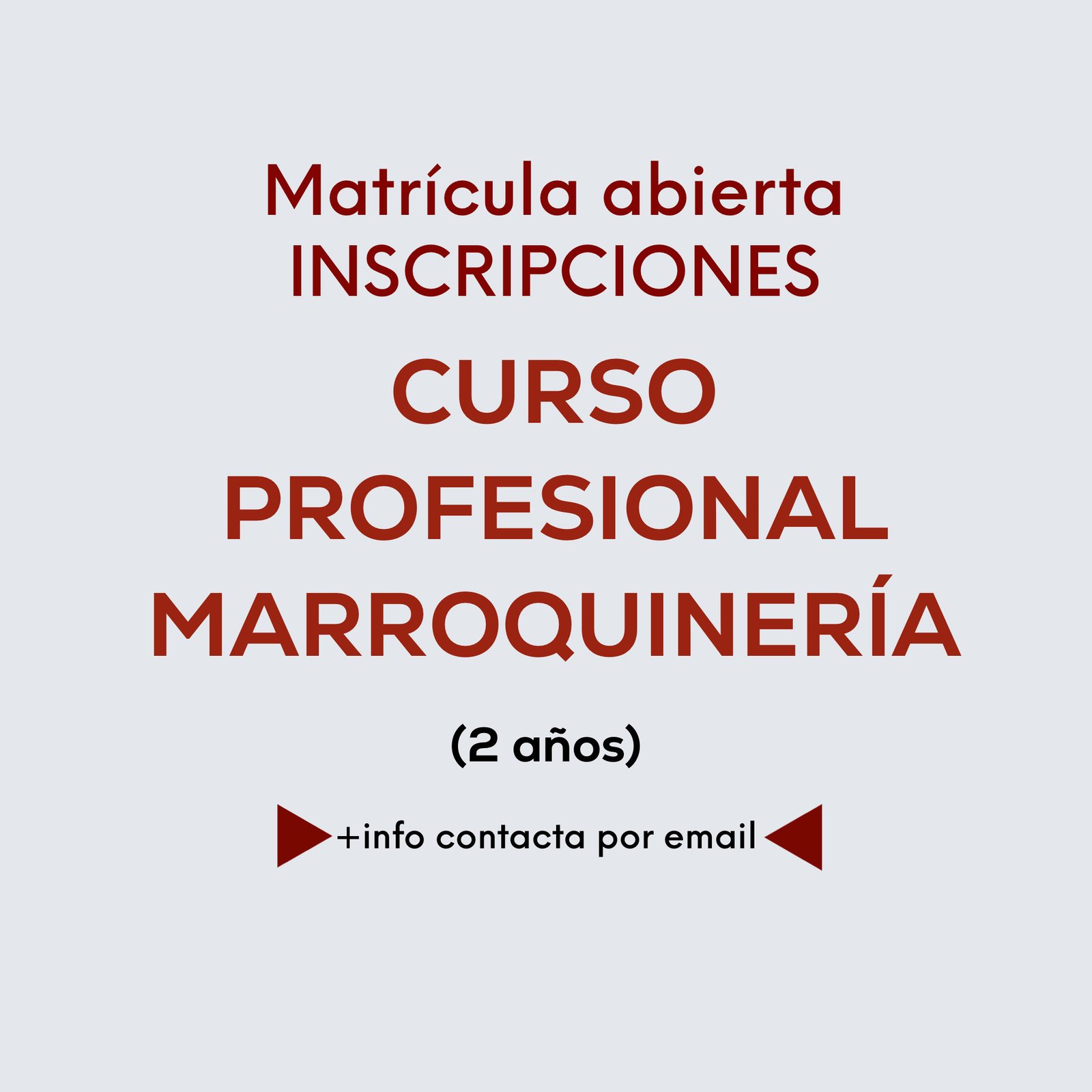 Matricula Abierta Inscripciones Curso Profesional Marroquineria